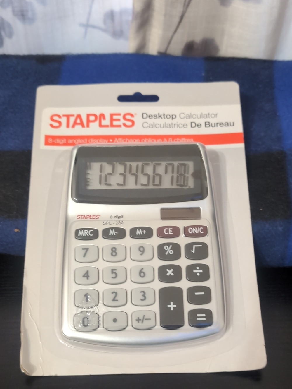 Staples White and Gray Desktop Calculator